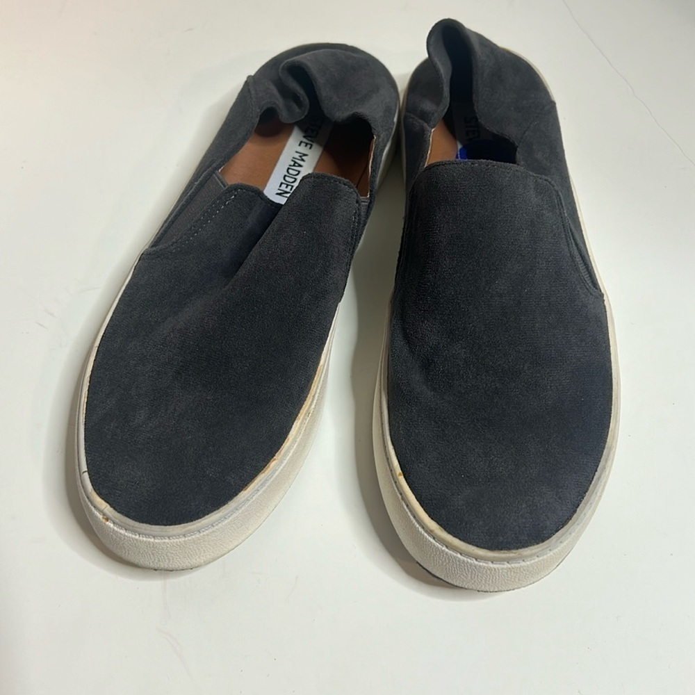Steve Madden Dark Gray Slip Ons 6.5